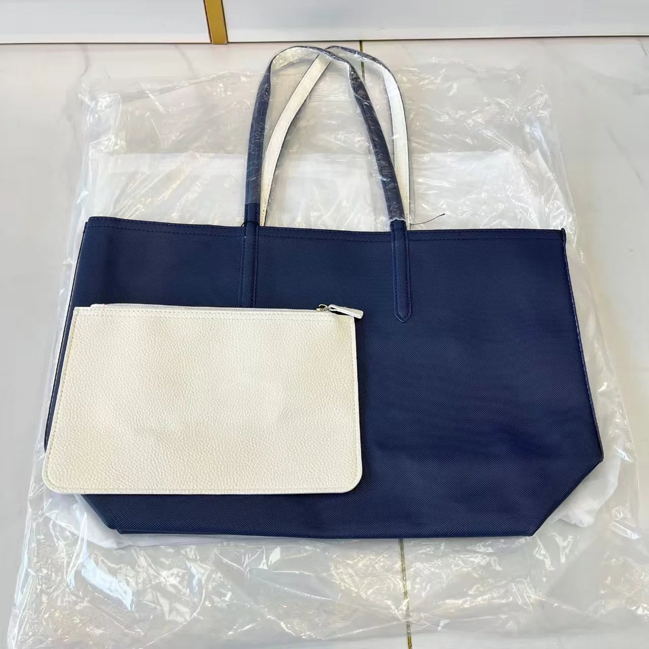 Large Capacity Fashionable Simplistic French Crocodile Ladies Shoulder Bag Double Sided Color Block Handbag Tote Bag