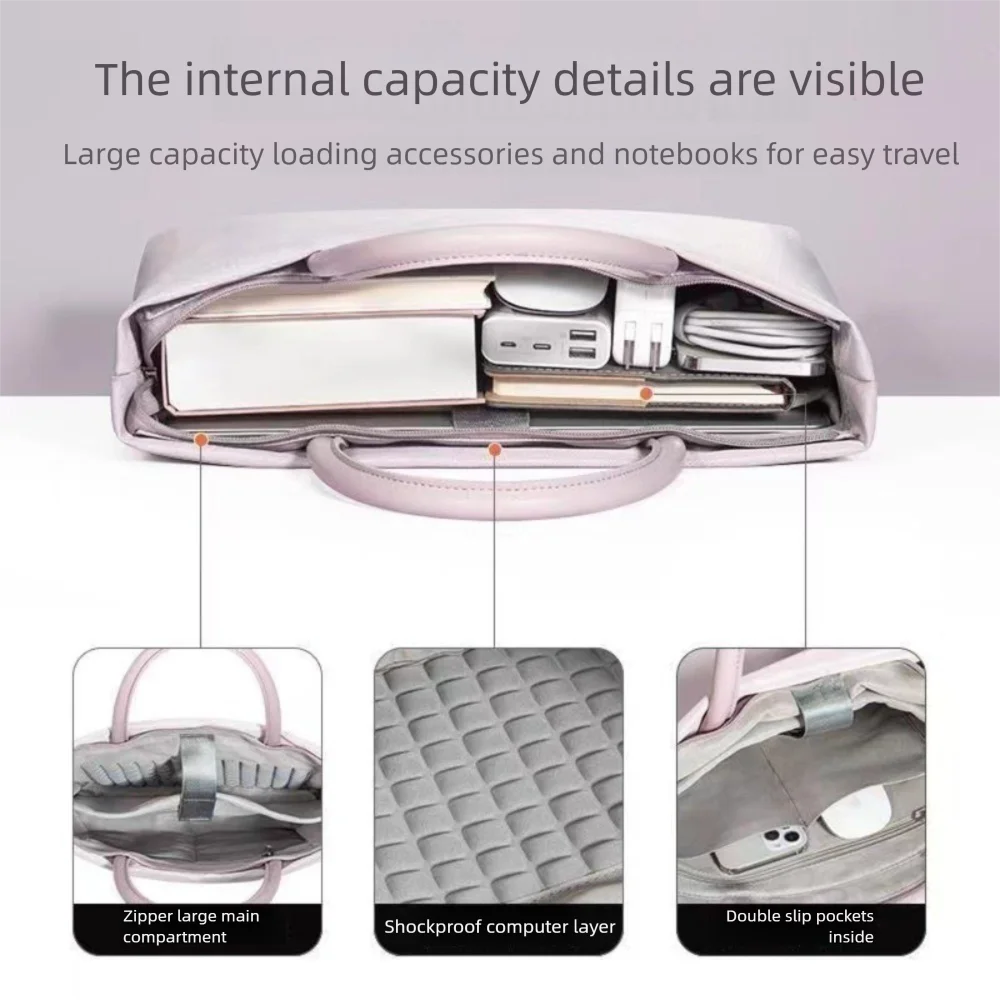 New 16inch Laptop Bag Shoulder Straps Water-resistant Handbag Shockproof Airbag Portable Ultrabook Cover Travel
