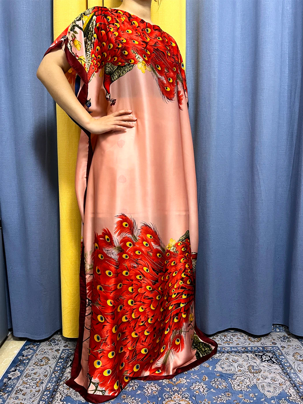 Muslim Silk Abayas For Women 2023 Fashion Print Islam Turkey Loose Elegant Femme Robe African Summer Ice Clothes With Headscarf