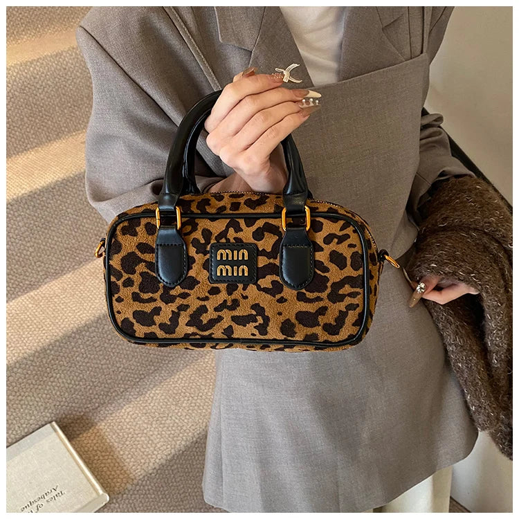 Luxury Brand Women Bag 2024 Winter Handbag Phone Purse Fashion Hobo Bag Satchel Retro Leopard Print Lady Shoulder Crossbody Bags