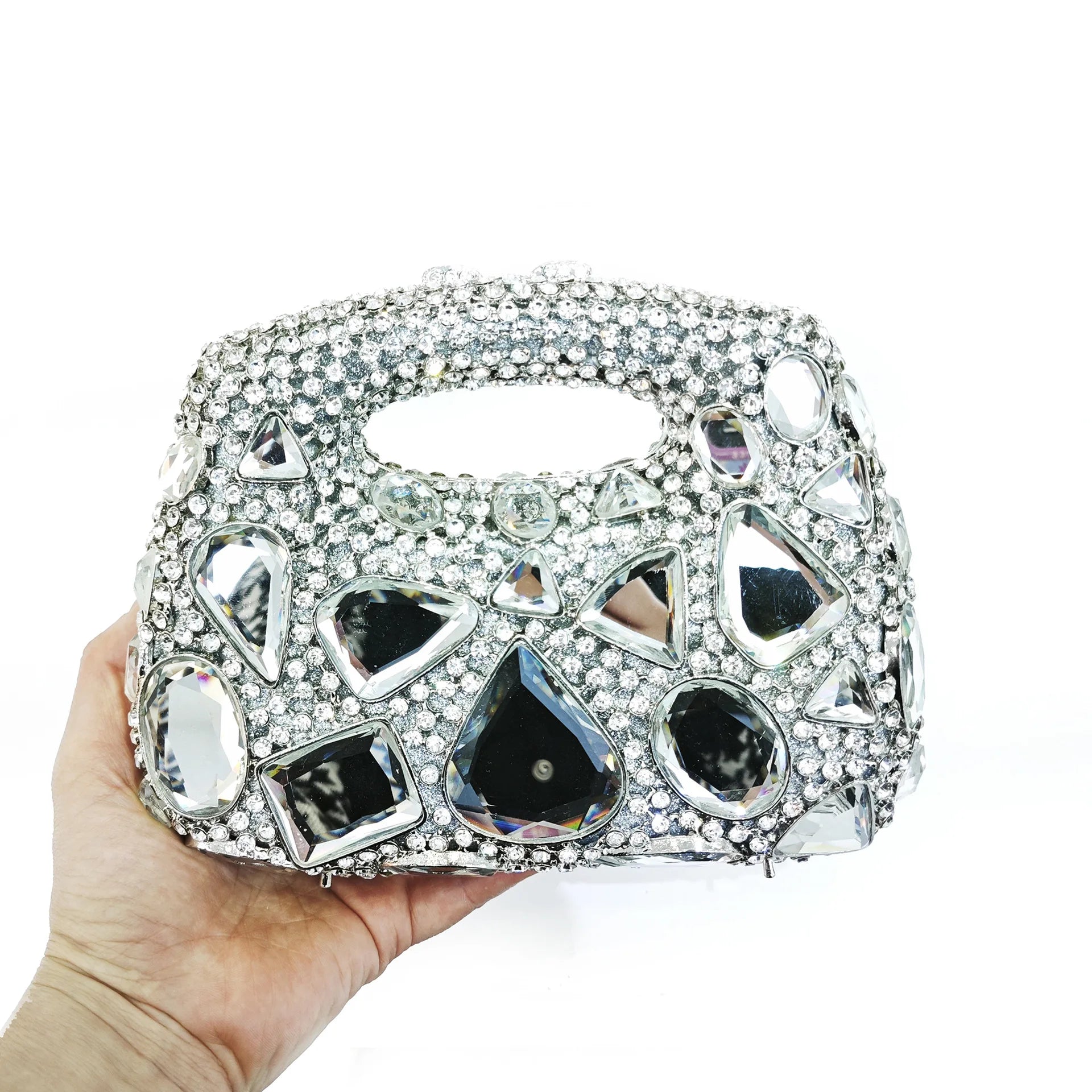 XIYUAN Crystal Clutch Purse Women Luxury Evening Bags Party Diamond Shoulder Bags Cocktail Rhinestone Handbags Golden Gem Purses