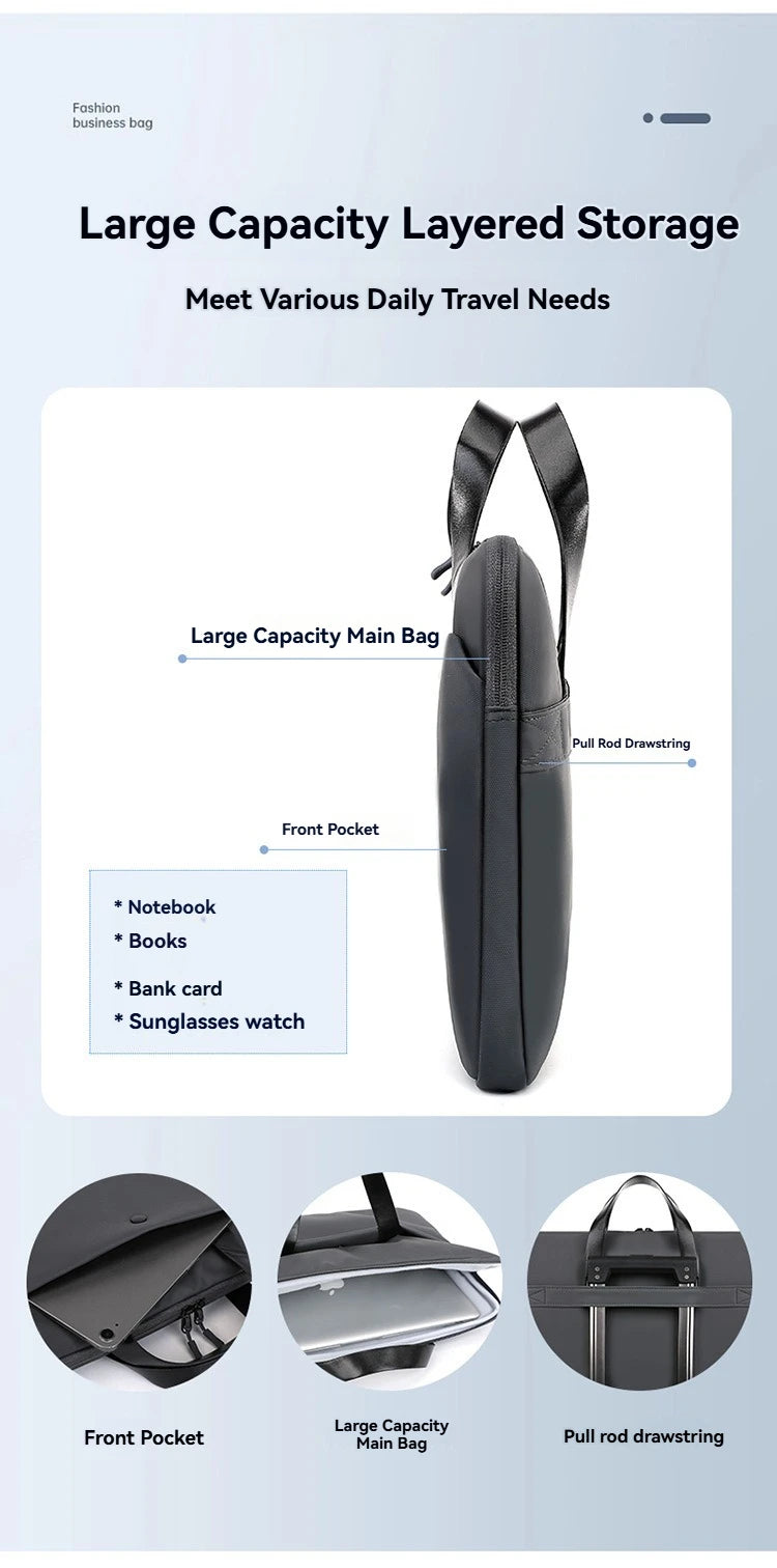 Laptop Bag 15.6 Inch Notebook Sleeve Bags For Macbook Air Pro 15 16 Portable Case Computer Shoulder Handbag Waterproof Briefcase