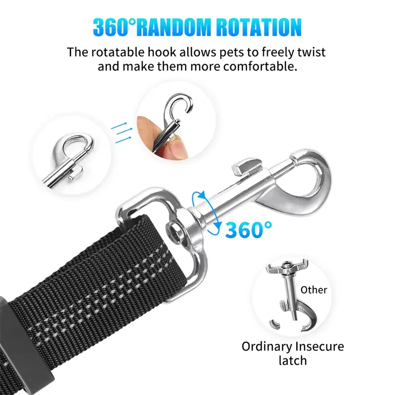 Multi-functional Dog Seat Belt for Car Pet Car Headrest Restraint Safety Seatbelt Reflective Adjust Elastic Bungee Dog Leash