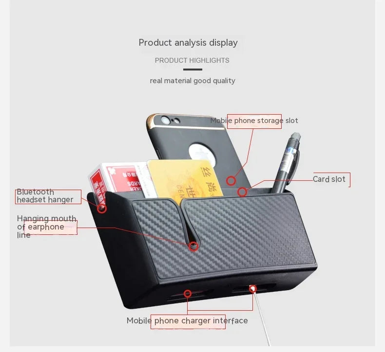 1PC Car Interior Seat Organiser Adhesive Multifunctional Holder Car Storage Organiser Mobile Phone Box Large Small Crevice Box