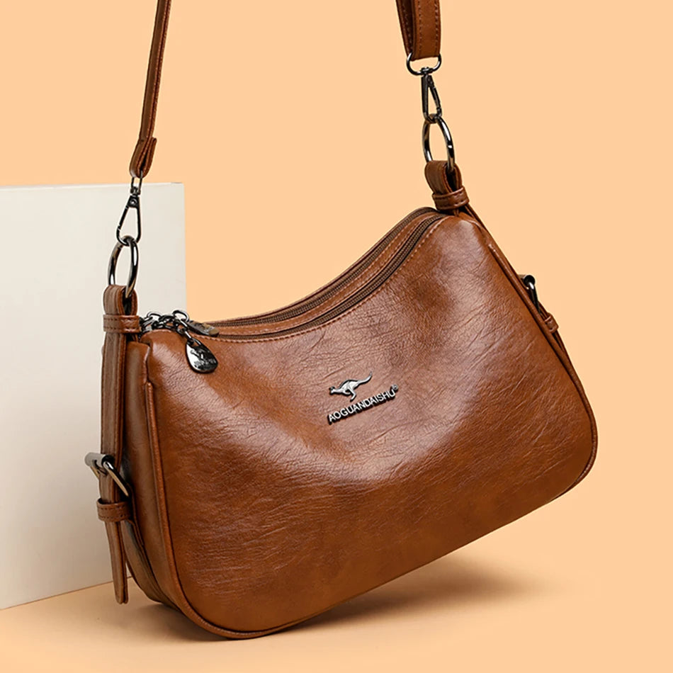 Luxury Designer Ladies Handbags New High Quality Leather Shoulder Bag for Women Female Retro and Minimalist Crossbody Bag Purses