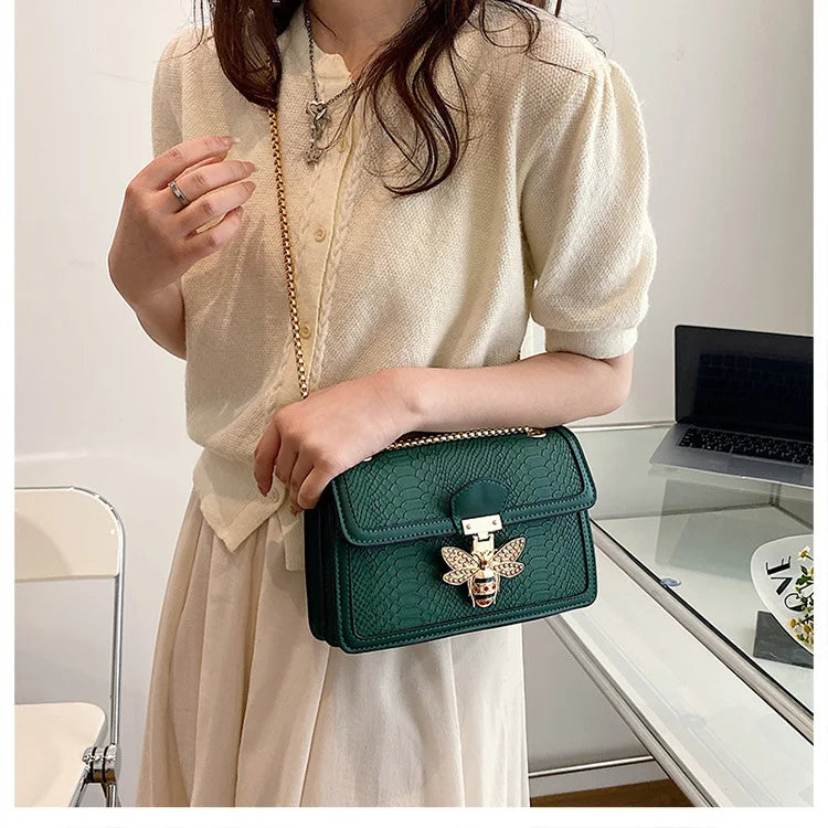 Luxury Handbags for Women Crossbody Bags Bee Lock Tote Casual Flap Purses Crocodile Print Leather Handbag Ladies Shoulder Bags