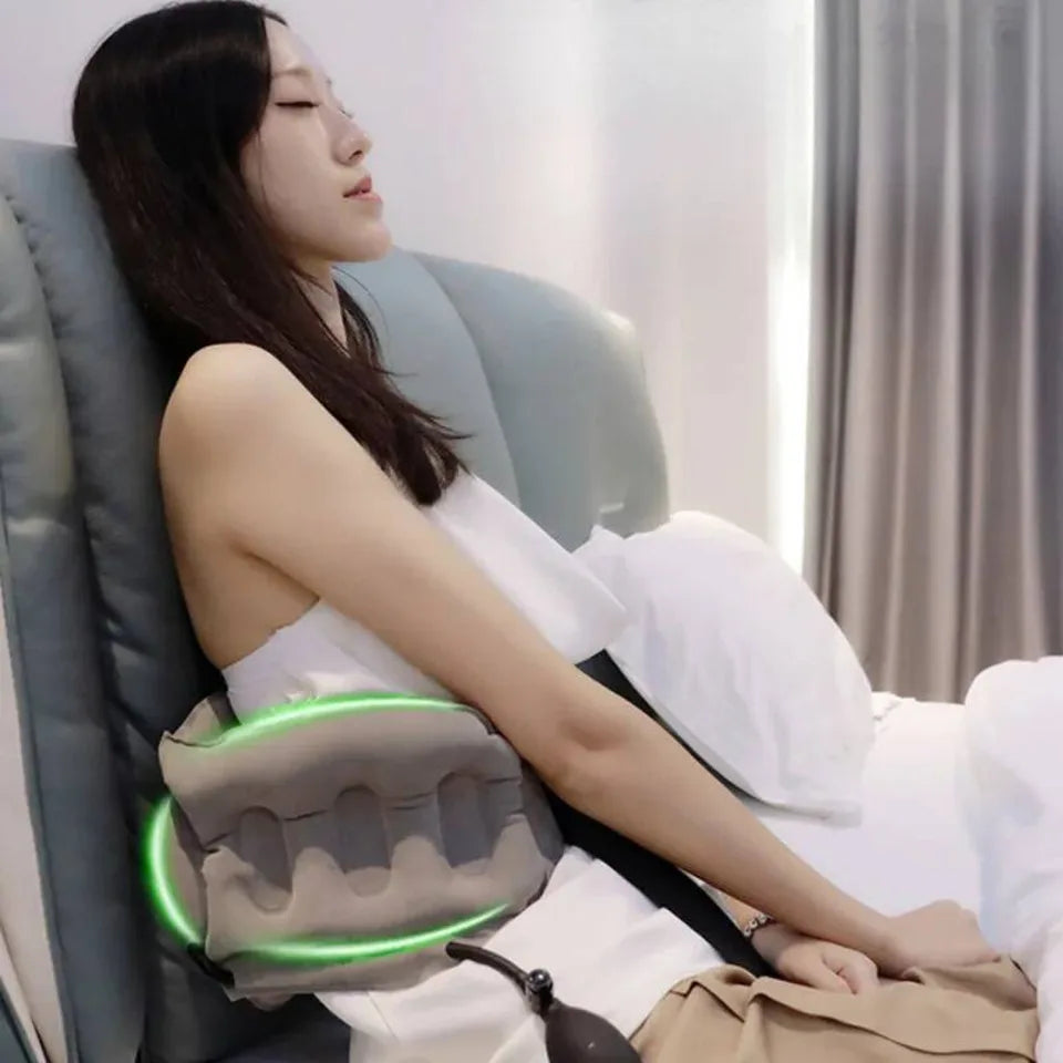 Lumbar Support For Cars High-speed Rail Airplanes Travel Lower Back Pain Relief Seat Pillow Waist Cushion Inflatable Backrest