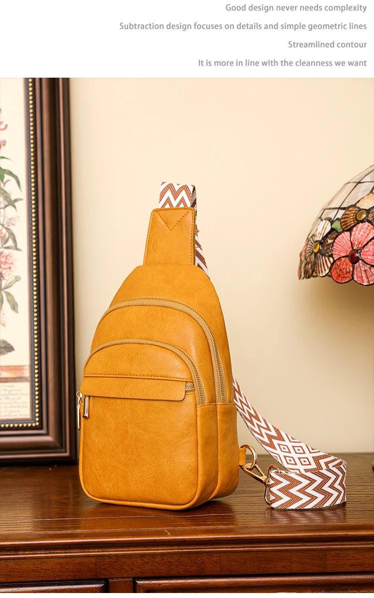 Sling Bag For Women Men Backpack Fanny Pack Crossbody Purse Chest Travel Shoulder Belt Bags Purse Handbag PU Leather Anti Theft