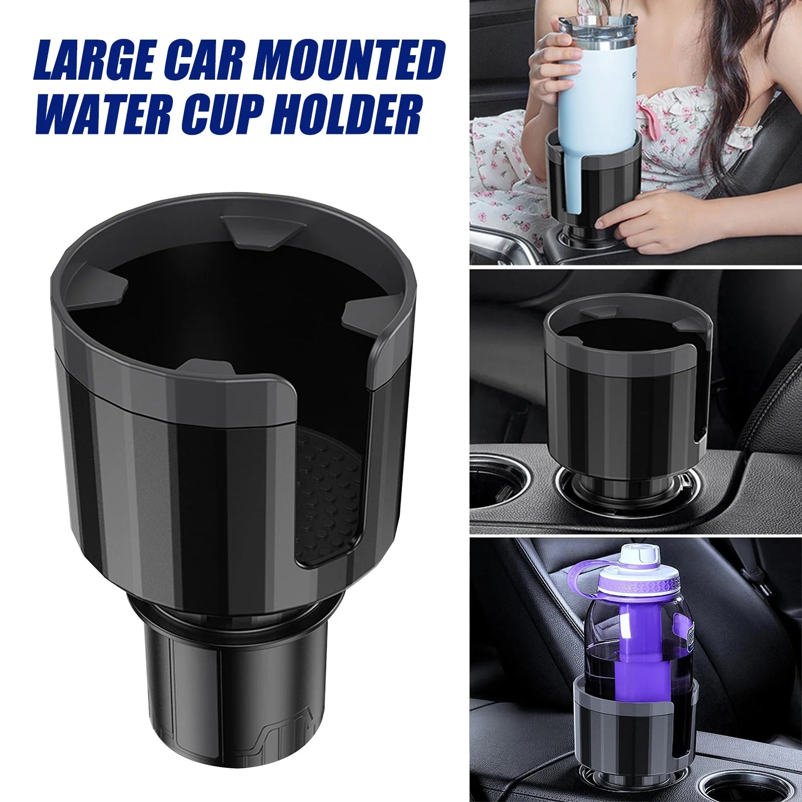 Large Car Cup Holder Expander With Adjustable Base Cup Holder Adapter Multipurpose Car Bottle Cups Organizer Storage Accessories