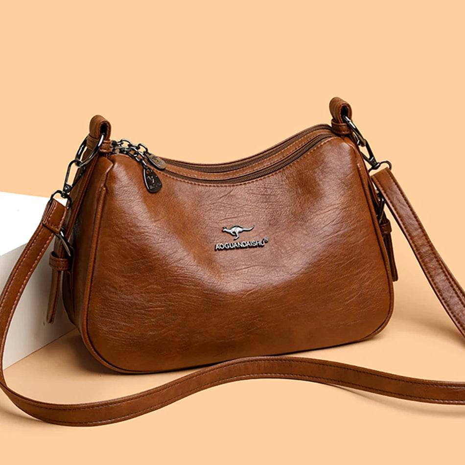 Luxury Designer Ladies Handbags New High Quality Leather Shoulder Bag for Women Female Retro and Minimalist Crossbody Bag Purses