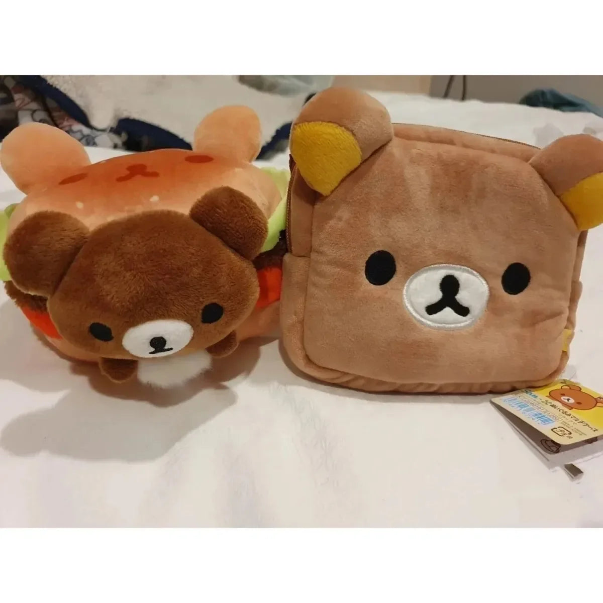 Kawaii Rilakkuma Pencil Bag Makeup Organizer Storage Bag Cartoon Bear Plush Multi Case Kawaii Cosmetic Bags Vanity Beauty Case