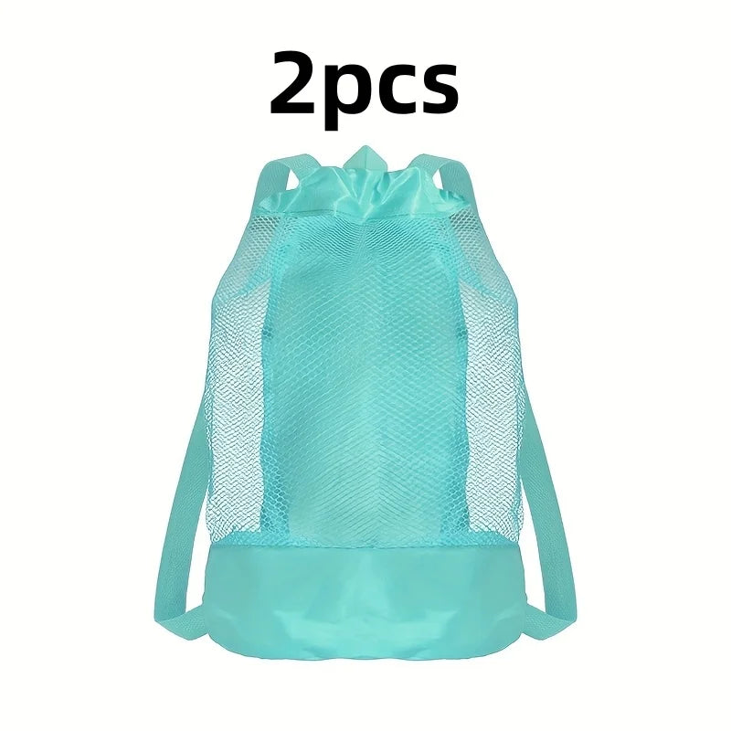 Beach toy bag, double-shoulder style, large capacity, essential for seaside activities,convenient to carry,perfect birthday gift