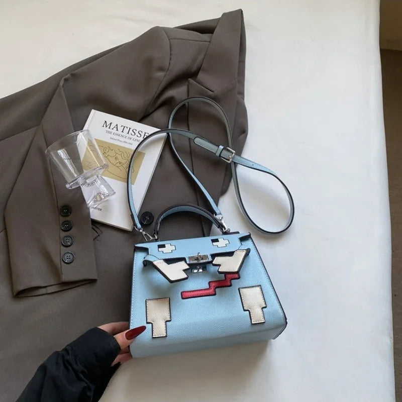 Vintage Distressed Leather Messenger Bag Multi-Pocket Crossbody Purse for Women Retro Shoulder Tote, Textured Day-to-Night Bag