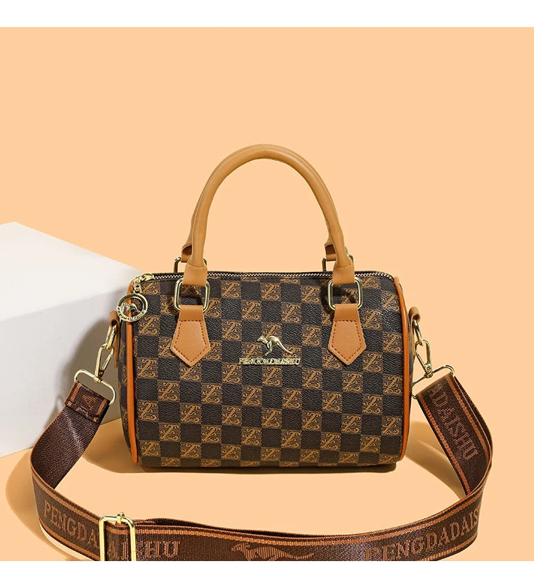 New vintage printed Boston handbag, trendy bags, versatile messenger bag