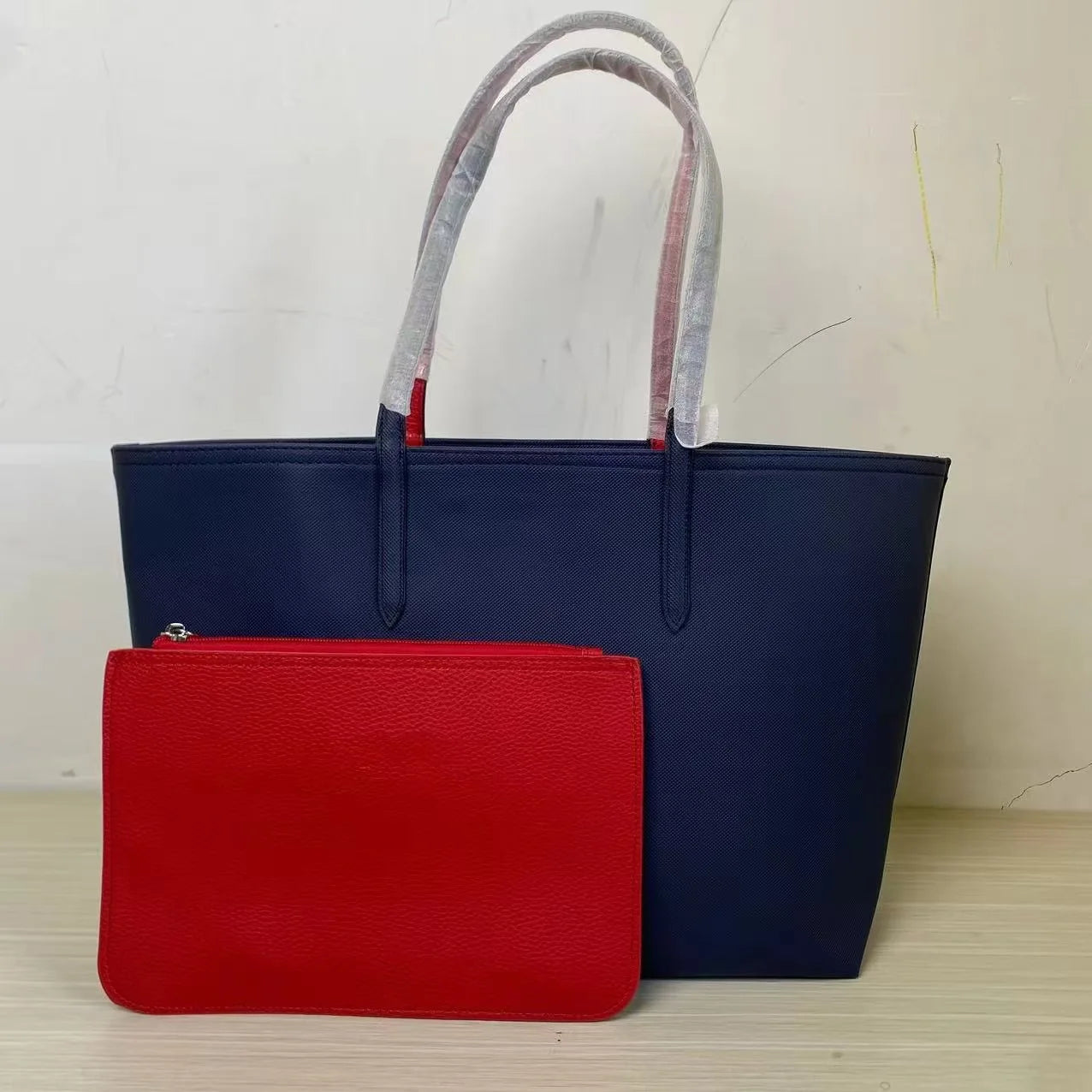 Large Capacity Fashionable Simplistic French Crocodile Ladies Shoulder Bag Double Sided Color Block Handbag Tote Bag