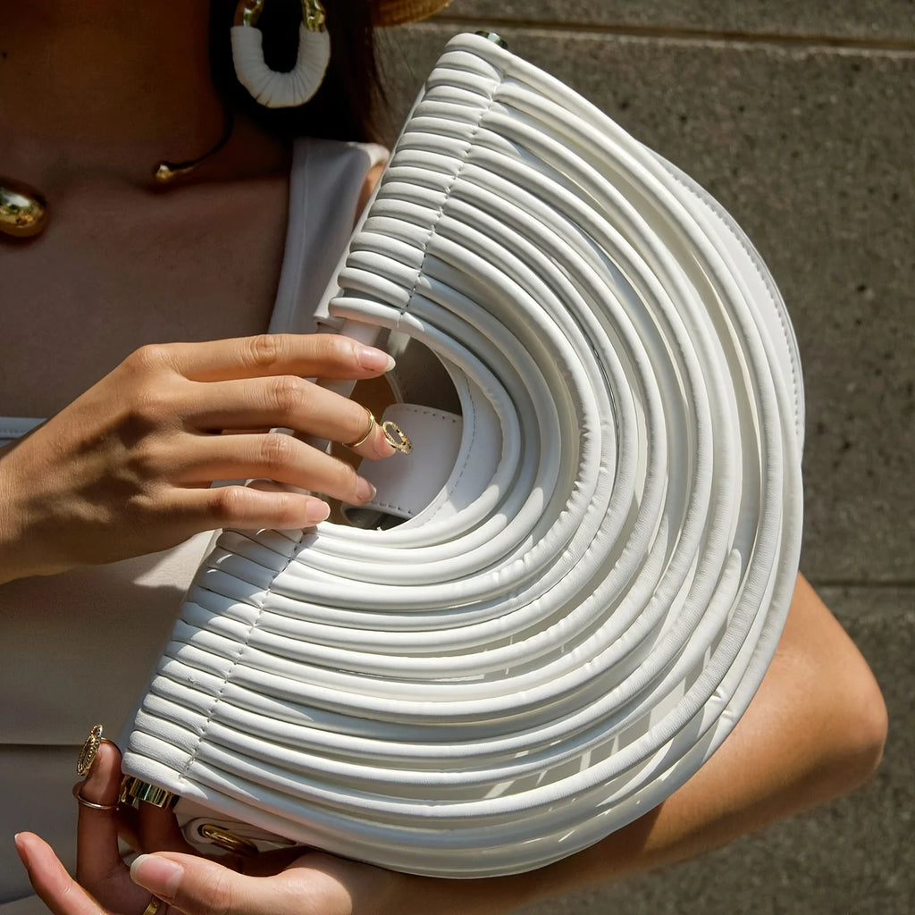 Handbags for Women 2025 New Gold Luxury Designer Brand Handwoven Noodle Bags Half Round Pulled Hobo Silver Evening Clutch Chic