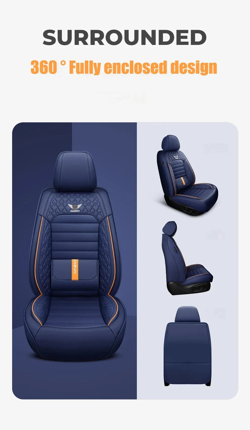 Ultra-Comfy & Durable Full-Wrap Leather Car Seat Covers – Premium Craftsmanship, All-Season, Universal Fit for Most Vehicles