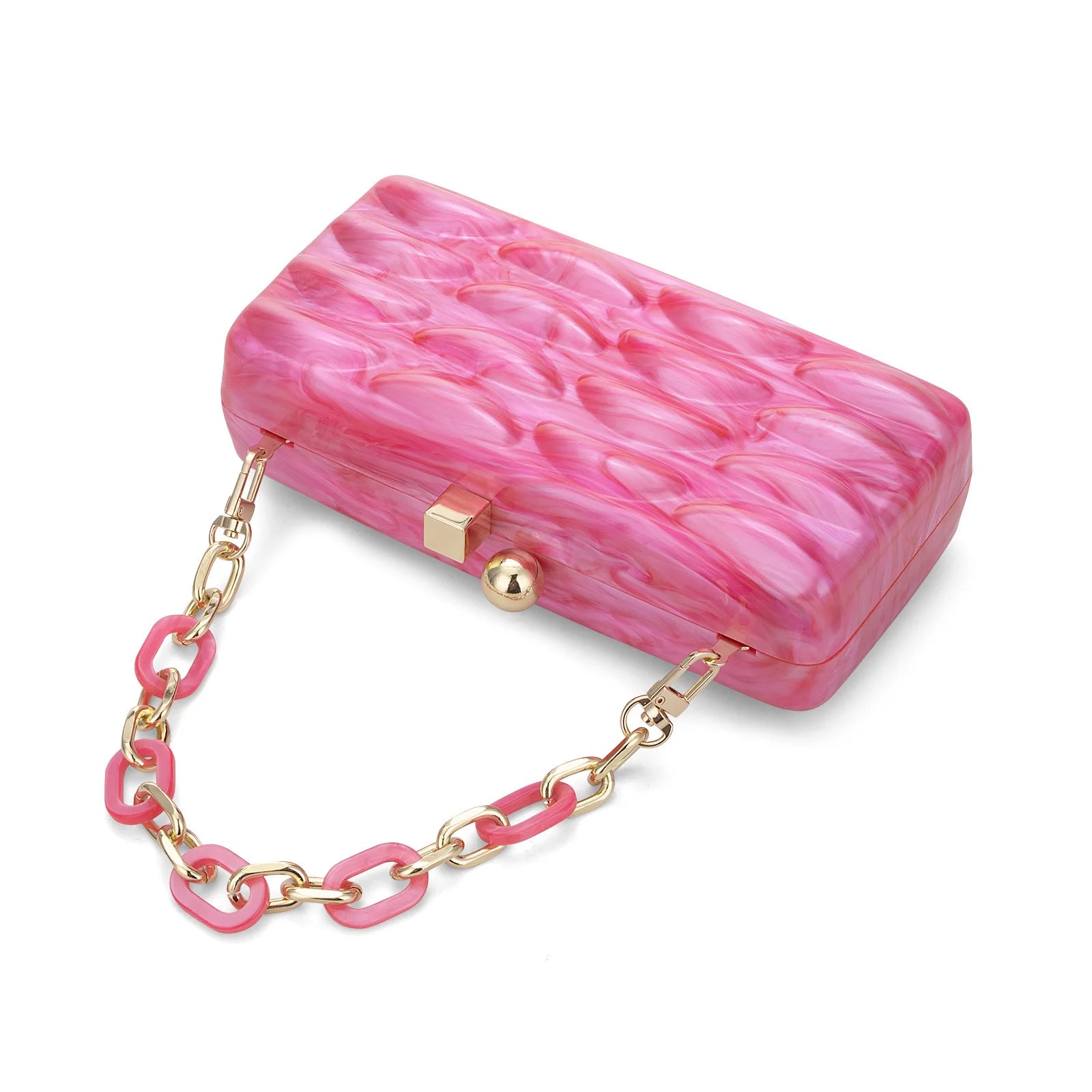 Luxury Evening Bag For Women Elegant Acrylic Hard Surface Ladies Clutch 5 Color Hangbag Party Wedding Shoulder Bags 2024 Fashion