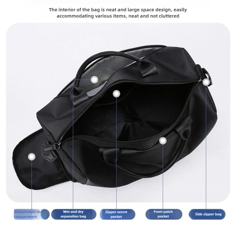Sports Gym Bag for Women Travel Duffle Bag with Shoe Compartment & Wet Pocket Fitness Weekender Overnight Luggage Yoga Bag