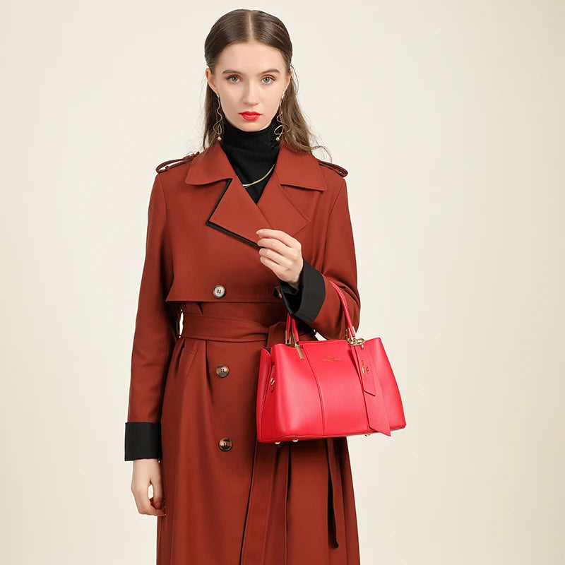 Luxury Handbag Fashion Print Large Capacity Soft Leather Women Shoulder Crossbody Bag Leisure Designer Ladies Purses and Handbag