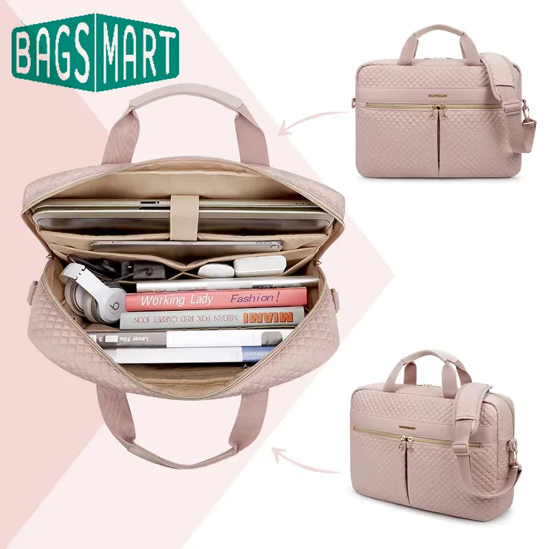 BAGSMART Large Capacity 17 inch Laptop Bag Shoulder Messenger Notebook Pouch Briefcase Office Travel Business Computer HandBag