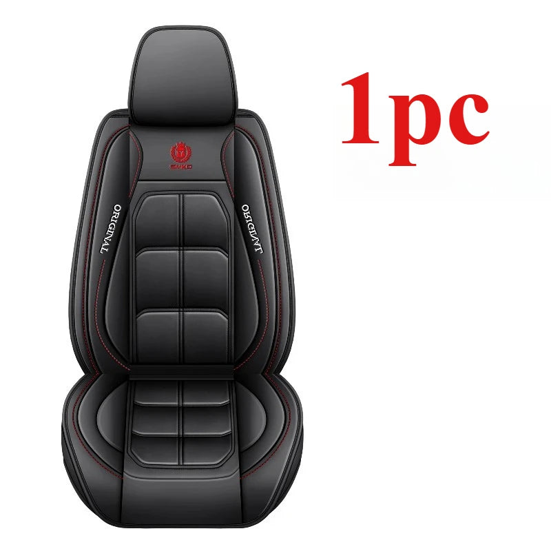 Car seat covers, with the front single seat fully covered in PU leather, waterproof, wear-resistant, soft and comfortable