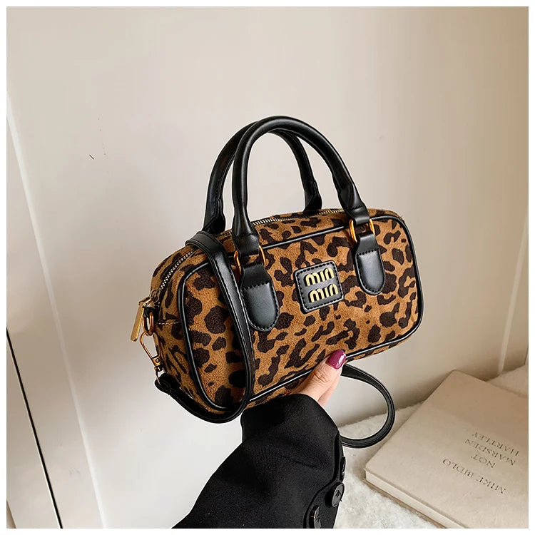 Luxury Brand Women Bag 2024 Winter Handbag Phone Purse Fashion Hobo Bag Satchel Retro Leopard Print Lady Shoulder Crossbody Bags