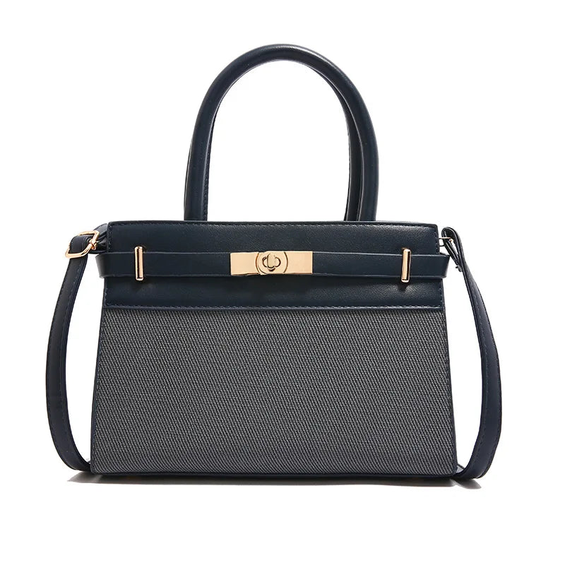 2025 Trapezoid Profile Purse | Twist-Lock Flap Shoulder Bag | Convertible Carry Crossbody with Top Handle