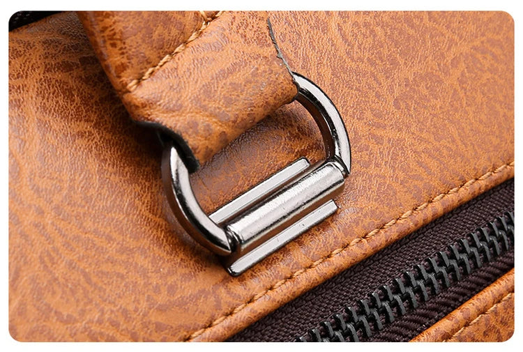 Luxury Brand Man Business Briefcase Bag PU Leather Messenger Shoulder Bag Men Office Lunch Bags For Laptop A4 File Male Handbags