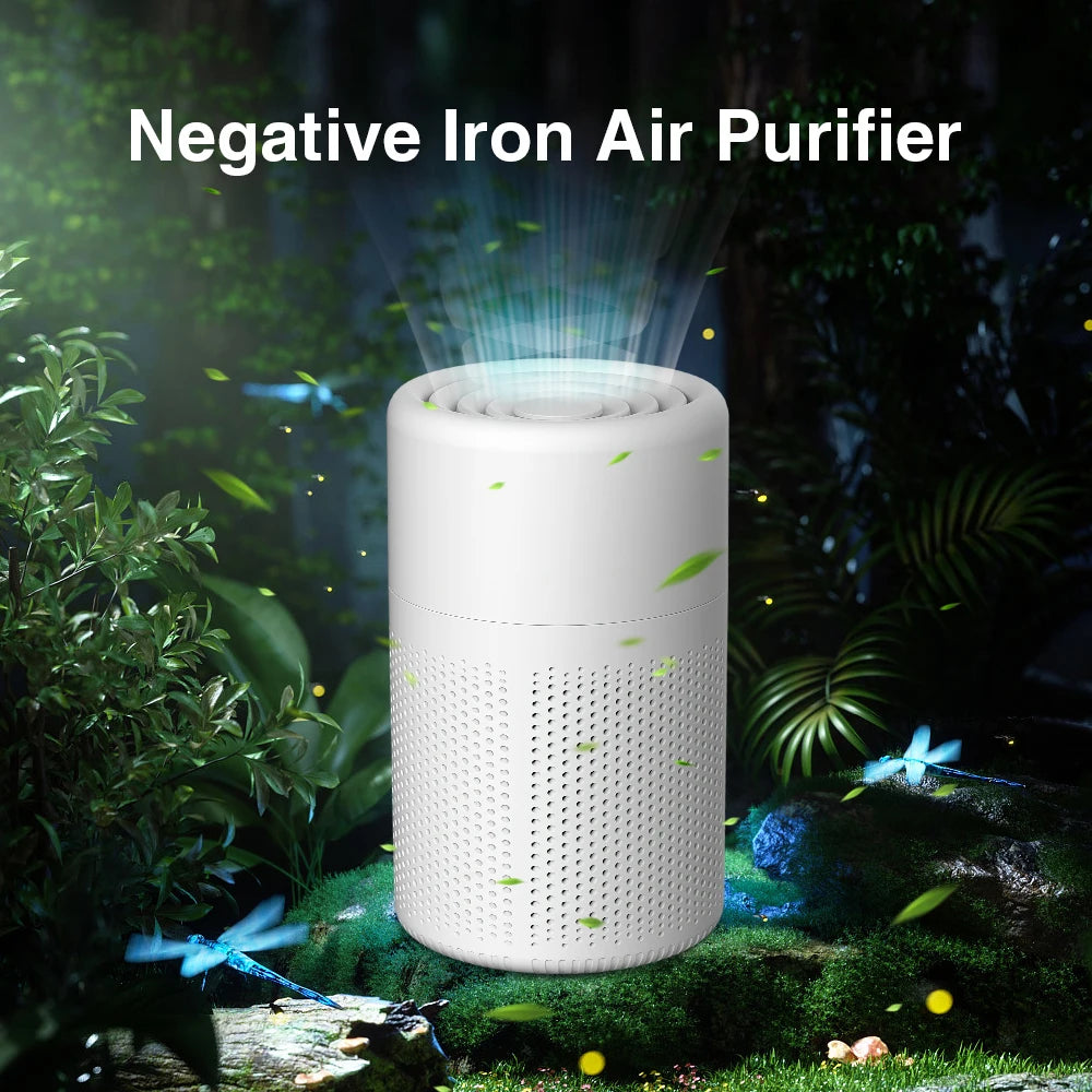 Mini Air Purifier With Activated Carbon Home HEPA Filter Deodorizer Smoke Odor Removal Negative Ion Generator Car Air Freshener