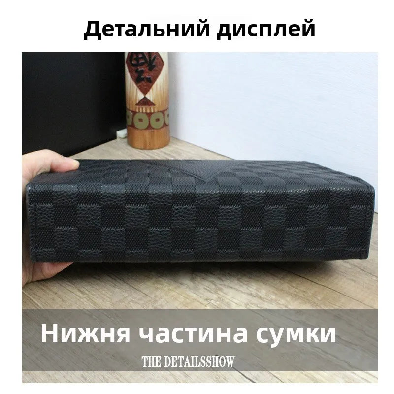 Luxury Men's Clutch Bag High-End Envelope Sle Casual Busin Wallet Trendy Handheld Soft Synthetic Leather for Young Men