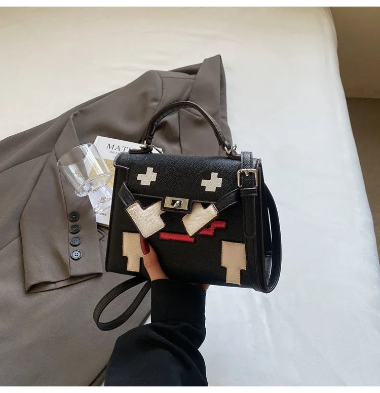 Vintage Distressed Leather Messenger Bag Multi-Pocket Crossbody Purse for Women Retro Shoulder Tote, Textured Day-to-Night Bag