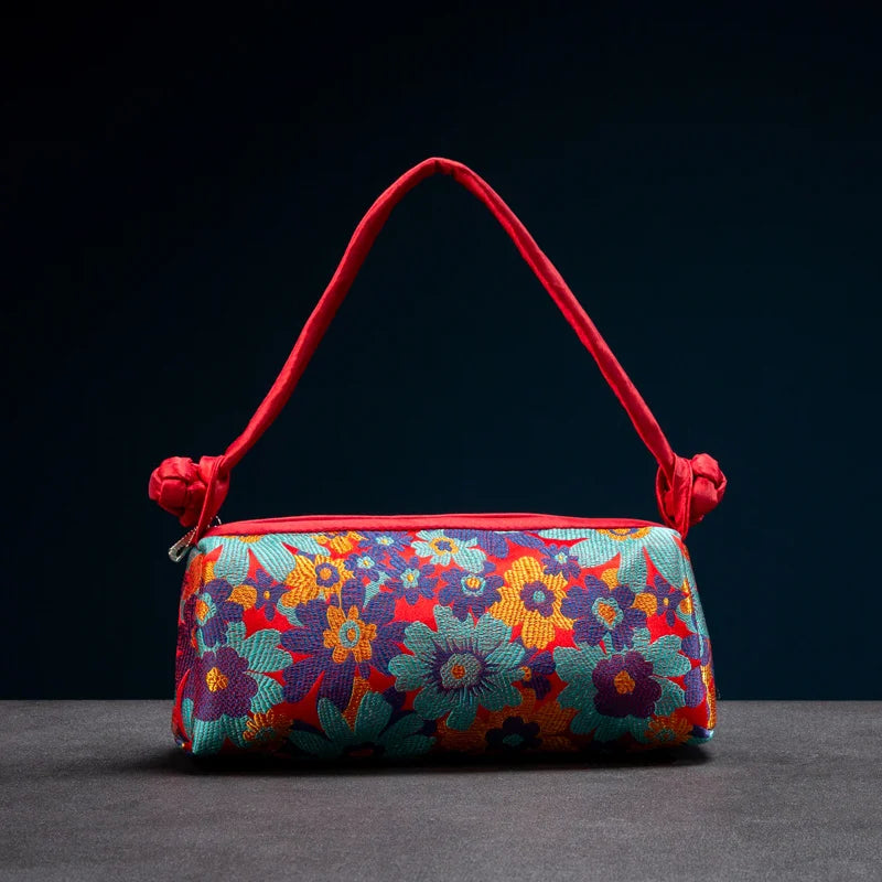 Luxury Silk Embroidered Women Bag 2025 New Fashion Matching Bride Women Handbag Evening Bag Shoulder Bag