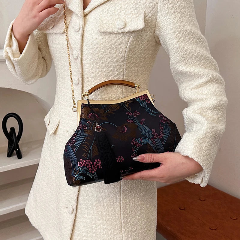 Luxury Women Party Dinner Bag Fashion Ladies Dinner Bag Elegant Wooden handle Simple Formal Gorgeous Crossbody Daily use Purse