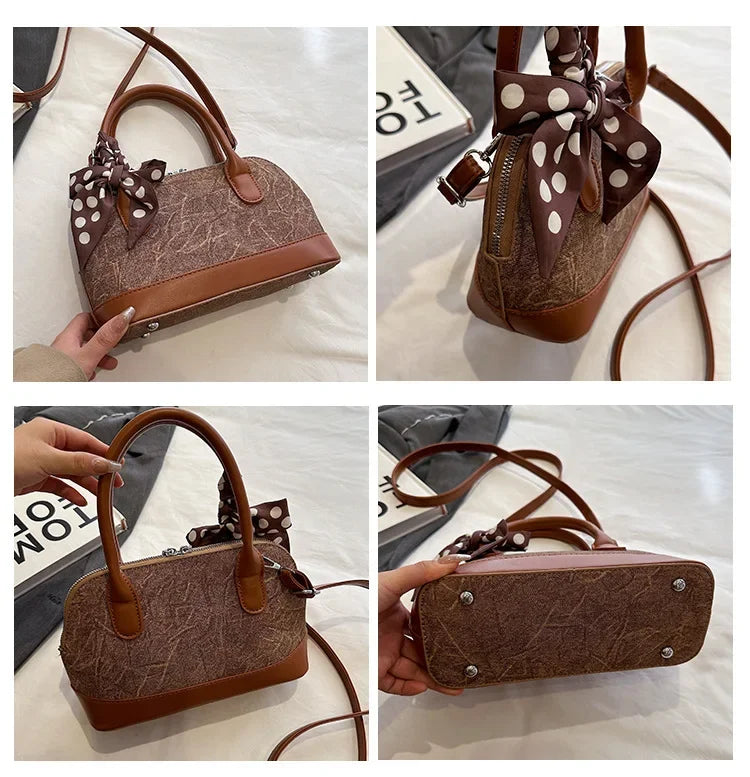 2024 New! Retro Stylish Ruffled Shell Bag - High - End Printed, Ideal for Women's Casual Outings & Versatile Use Free Shipping