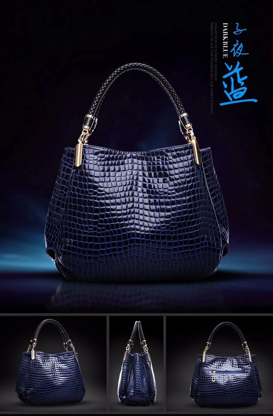 Luxury Ladies Hand Bags Purse Fashion Shoulder Bags Bolsa Sac Crocodile Famous Designer Brand Bags Women Leather Handbags