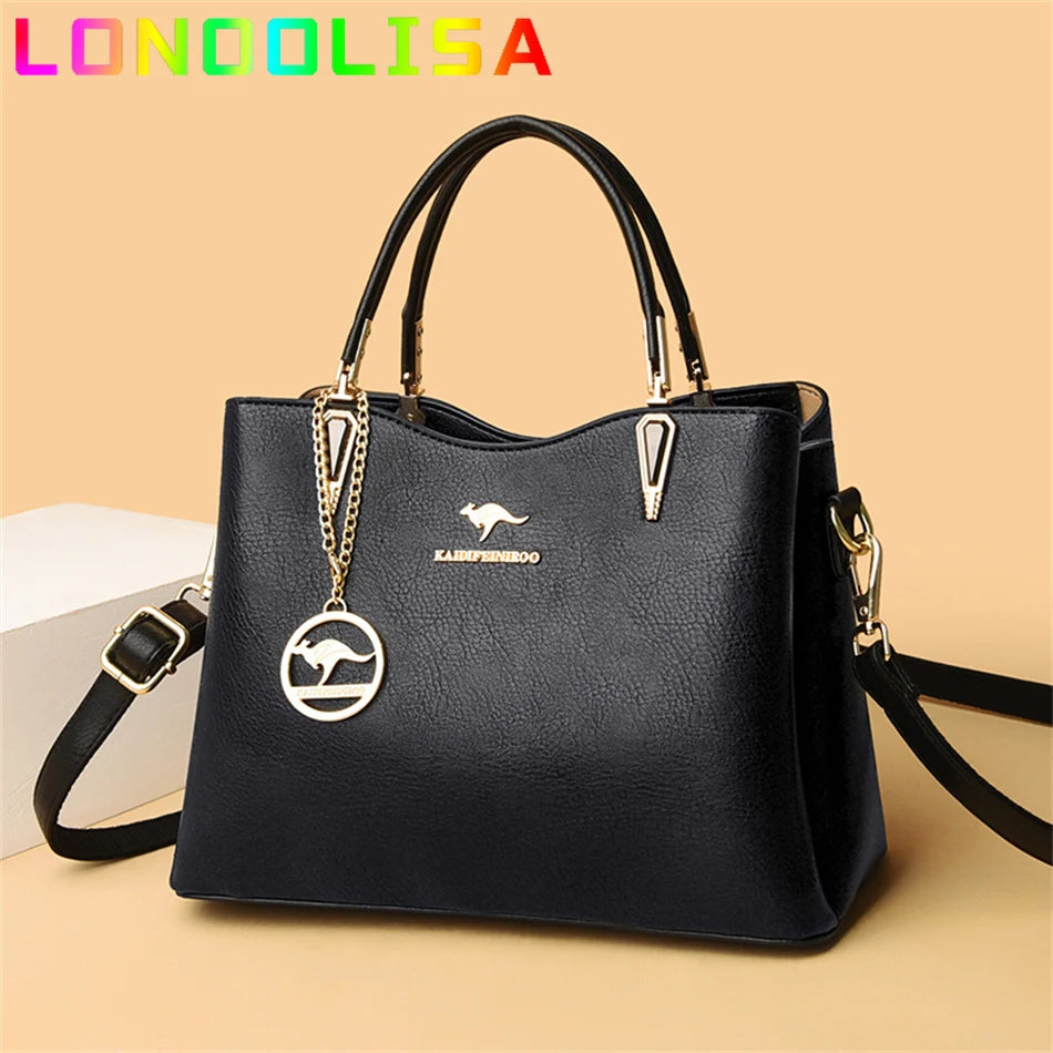 Luxury Soft Leather Handbag Women's Bag 2022 Trend Designer 3 Layers Shoulder Crossbody Sac Ladies Large Capacity Messenger Tote