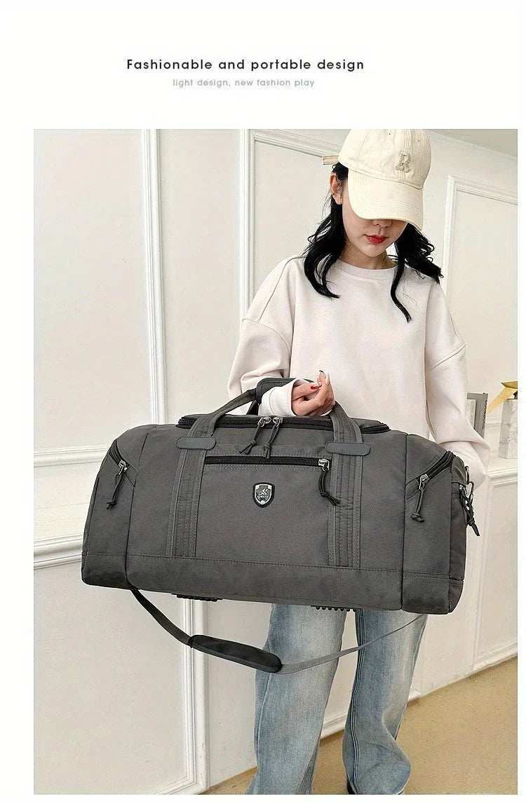 Large Capacity Travel Bag Weekender Overnight Duffle Bags with Compartment Sports Fitness Bags for Camping Outdoor Activities