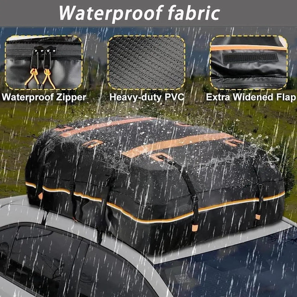Rooftop Cargo Carrier Vehicle Luggage Bag Waterproof Travel Accessories Car Roof Bag L capacity for All Cars with/without Rack