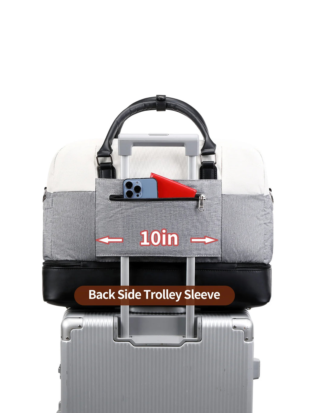 Large Capacity Travel Bag Handbag Tote Travel Bag Shoulder Weekend Bag with Shoe Compartment Breathable Travel Night Bags