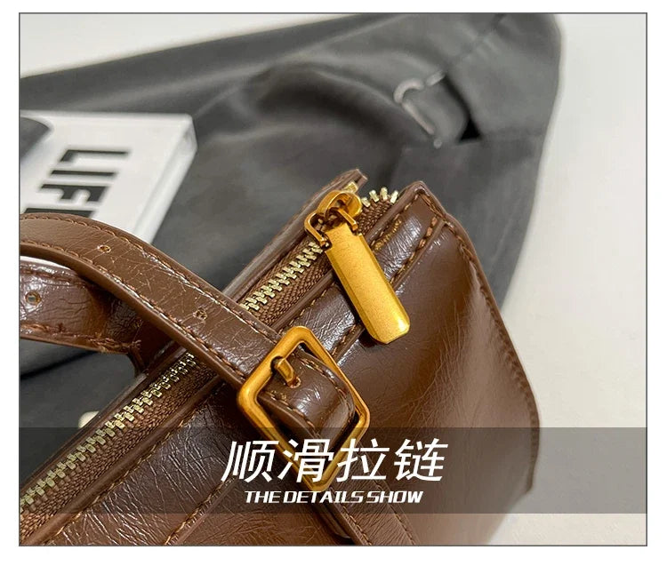 Luxury Brand Leather Messenger Bag, Women's Crossbody Bag For Ladies, Elegant Tote Bags With Famous Designer Popular Style