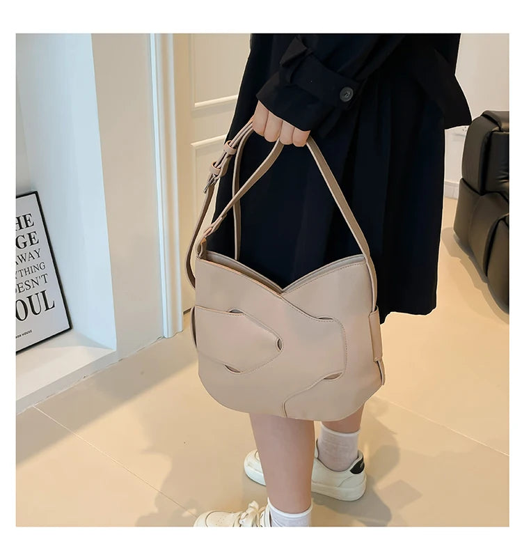 Luxury Designer Bag Fashion Women's PU Leather Shoulder Bag Minimalism Solid color Crossbody Bags for Women Ladies Handbag