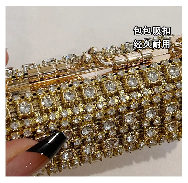 Mini Evening Bags for Women 2025 New Fashion Diamonds Shoulder Bag Ladies Luxury Cute Chain Party Lipstick Crossbody Bag Woman