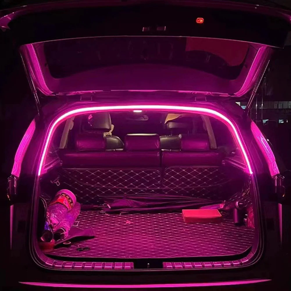 LED Car Trunk Light Strip 2/4M No Drilling Dynamic Flowing Light Strip Car Trunk Ambient Lighting Strip for Truck Trunk Decor