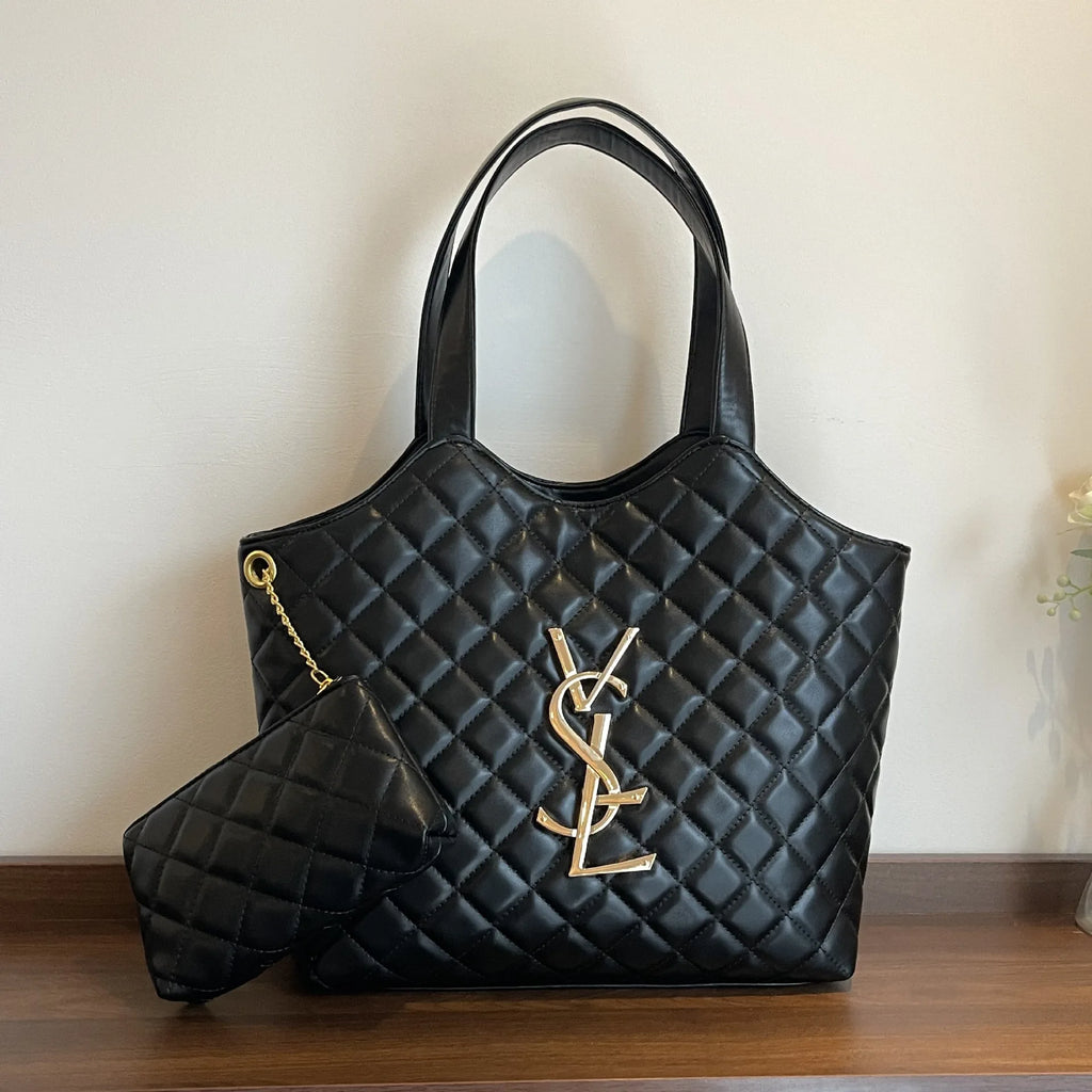 2025 New Women's Tote Bag Diamond Quilted Mother Daughter Purse, Retro Handheld Shoulder Bag, Spacious & Stylish, Casual/Office