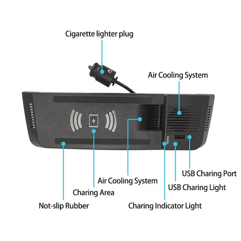 15w Car wireless charger For Audi A5 S5 RS5 Q5 A4 B8 B9 charging pad Fast charge phone holder mobile holder adapter Accessories