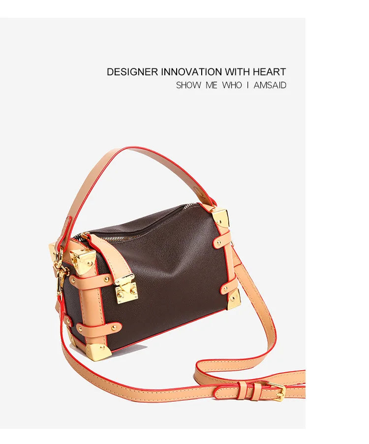 French Luxury Box Bag Mini Square Purse, Multi-Way Shoulder/Crossbody, High-End PU Leather, Compact & Stylish, Elegant Work Bag