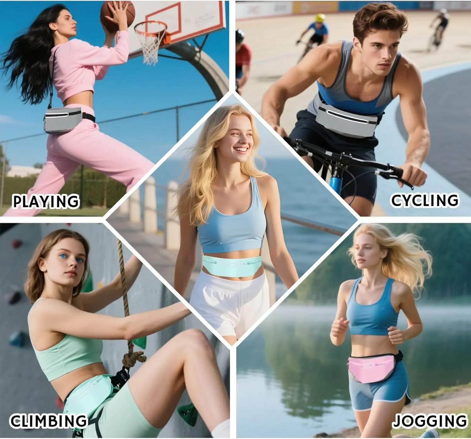 Waterproof Running Waist Pack Adjustable Belt Men Women Slim Running Bags Portable Outsides Jogging Gym Sports Cell Phone Pouch