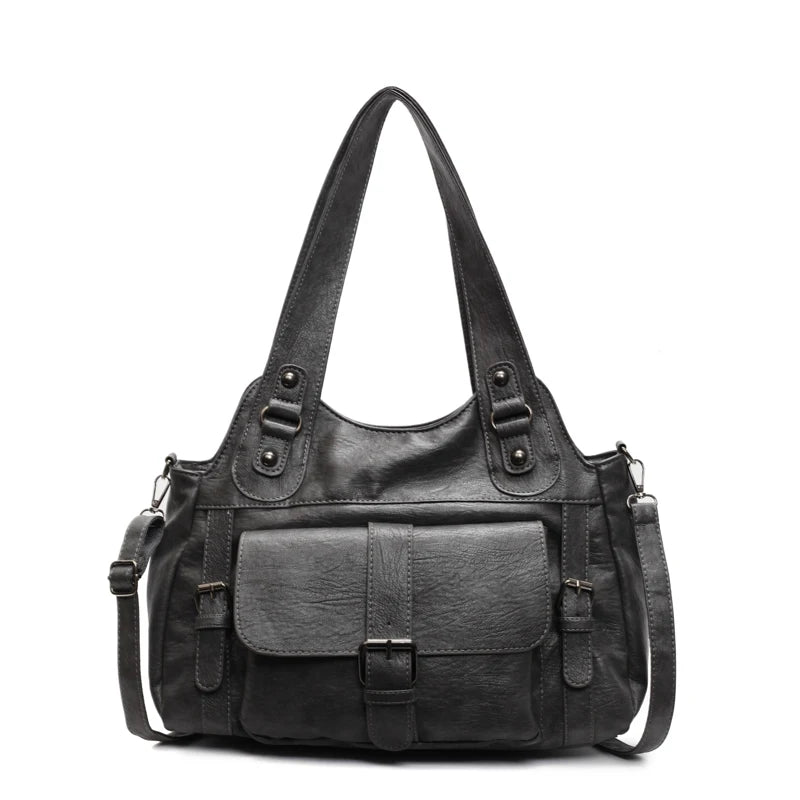 Women Tote Bag Fashion Underarm Pouch Large Capacity Soft Pu Leather Shoulder Bag Retro Crossbody Bag Casual Portable BucketBags