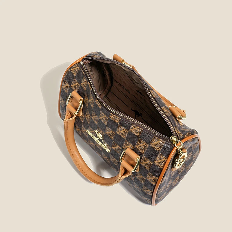 New vintage printed Boston handbag, trendy bags, versatile messenger bag